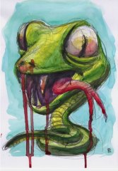 Funky Snake, 2020 | Aquarelle sur papier, 24 x 33 cm
